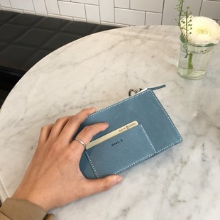 Zipper Wallet / Gray Blue